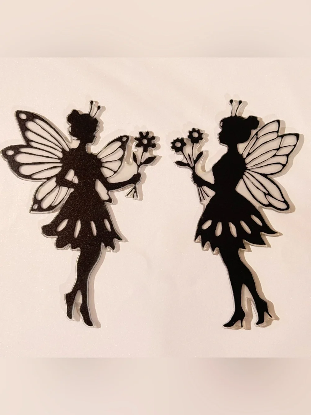 NWT Black Fairy Silhouette Wall Decoration- Set of 2-Acrylic